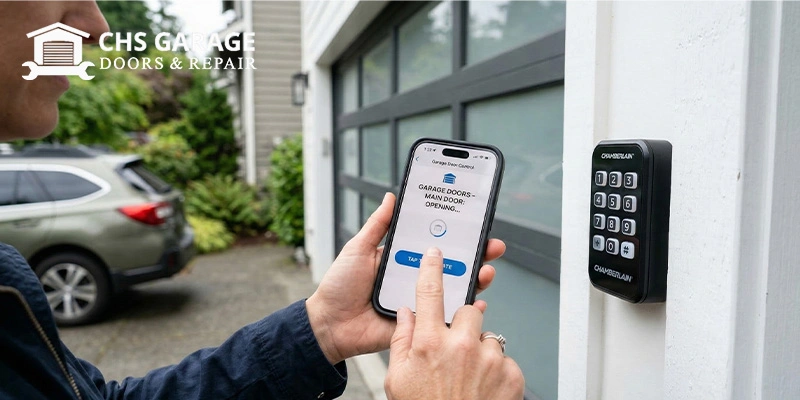Comparing a smartphone app and an exterior keypad for garage door access